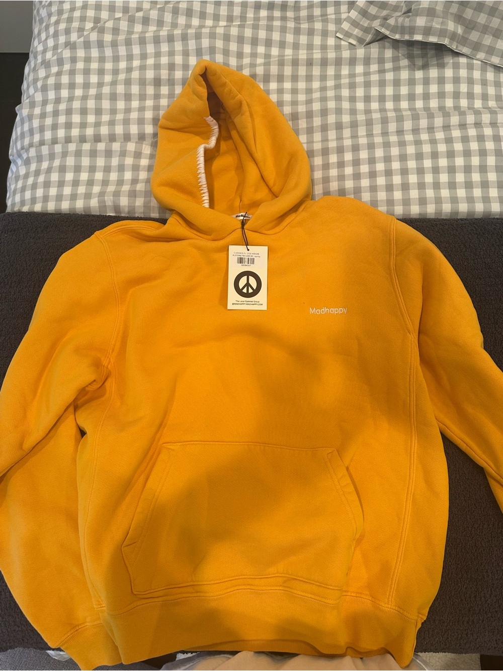 Madhappy Mustard Yellow Pullover Hoodie NWT